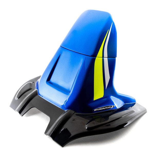 Pyramid Plastics Pyramid hugger | metallic blue (triton blue w/ yellow & white stripes) | suzuki gsx-r1000 2017>current